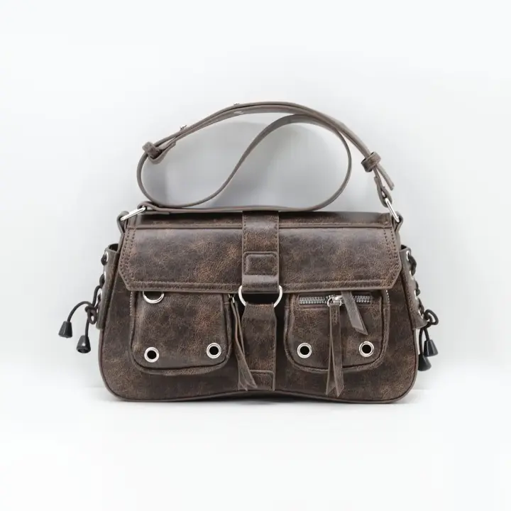 Bolso de Motocicleta Chic para Mujeres Cuero Sintético, Cinturón Ajustable, Cierre Magnético - 1