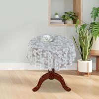 Round White Lace Tablecloth 47 inch Diameter Floral Table Cloth for Holiday Party Wedding Reception Dining Room Home Decoration