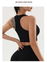 Sujetador de Yoga de Color sólido para mujer, Tops deportivos, medias de Fitness, ropa de entrenamiento de secado rápido absorbente de sudor, NAQIYAYABEI - details 15