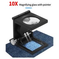 Lupa de Tela Fotográfica Plegable de Aleación de Zinc 10X Lupa LED de Ojo de Paloma - details 4