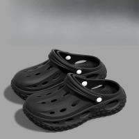 Zapatos con agujeros para hombre, zapatillas de deporte informales con suela suave para exteriores de verano con plataforma para hombre - details 4
