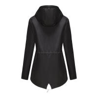 Camiseta impermeable con capucha a rayas de manga larga para mujer, longitud media - details 42