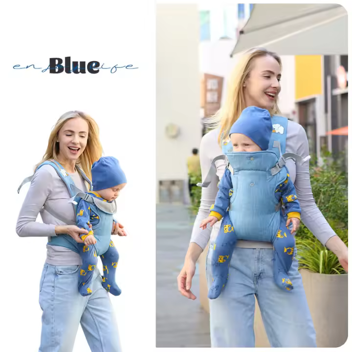 Portabebés Gris Convertible abatible Avanzado 4 En 1, Posiciones Para Niños Pequeños En Crecimiento,Soporte Para La Cabeza - 1