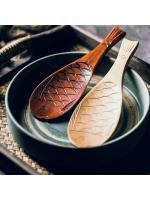 Retro Japanese Creative Fish Shape Rice Spoon Cute Nature Wooden Non-stick Rice Shovel Scoop Kitchen Cooking Utensils Supplies - details 0
