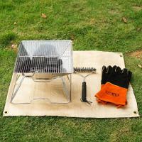 Estufa al aire libre brasero de acero inoxidable para acampar, calentador de leña, portátil, plegable, para caminata, barbacoa, soporte para parrilla - details 3