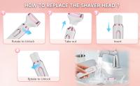 Maquinilla de afeitar eléctrica para mujer 4 en 1, maquinillas de afeitar corporales indoloras recargables y removedor de vello facial para bikini, piernas, cuerpo, cara, axilas, indoloras, recargables, portátiles, juego de afeitadoras corporales para muj - details 2