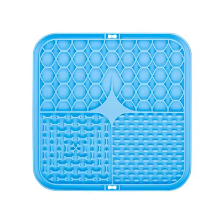 Estera de silicona para lamer mascotas, plato de comida lenta para mascotas, distracción de baño para perros, succionador de silicona para perros, suministros de alimentación para entrenamiento de alimentos para perros - 1