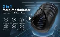 Leten HESEKS masturbador masculino vibrador de entrenamiento con Control de aplicación juguete sexual para hombres masajeador Sexual anillo glande entrenador 18 - details 0