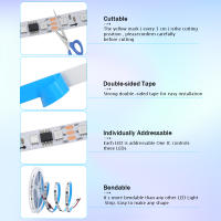 GAHADA Luz de Tira LED de Píxel WS2811 12V/24V, 0.5-5m, Direccionable Individualmente, 96Leds/m, Iluminación de Colores Completos - details 2