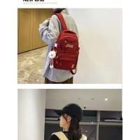 Nombre: mochila ligera y elegante con múltiples bolsillos para el trabajo, mochila escolar para estudiantes, con colgante, Color - details 4