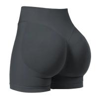 Pantalones cortos elásticos de impacto para correr y ciclismo de 4,5 pulgadas, pantalones cortos sin costuras con cintura baja acanalada, pantalones cortos de gimnasio, pantalones cortos de Yoga para botín alto - details 6