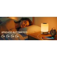 Taipow Lámpara de Mesita de Noche Tactil, 6W Lamparas de Mesa Led Modernas con 4 puertos de USB
