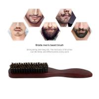 Cepillo para alisar el cabello, cepillo de pelo de jabalí, cepillo de pelo para mujeres y hombres, cepillo de barba de barbero, rojo oscuro - details 4