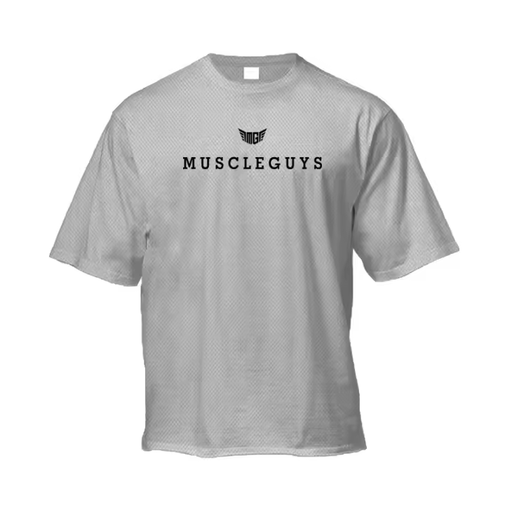 Oversized T Shirts Mens Dropped Shoulder Half Sleeve Tee Shirt Summer New Sports Hip Hop Style Loose Mesh Gym T-shirt Male - 1