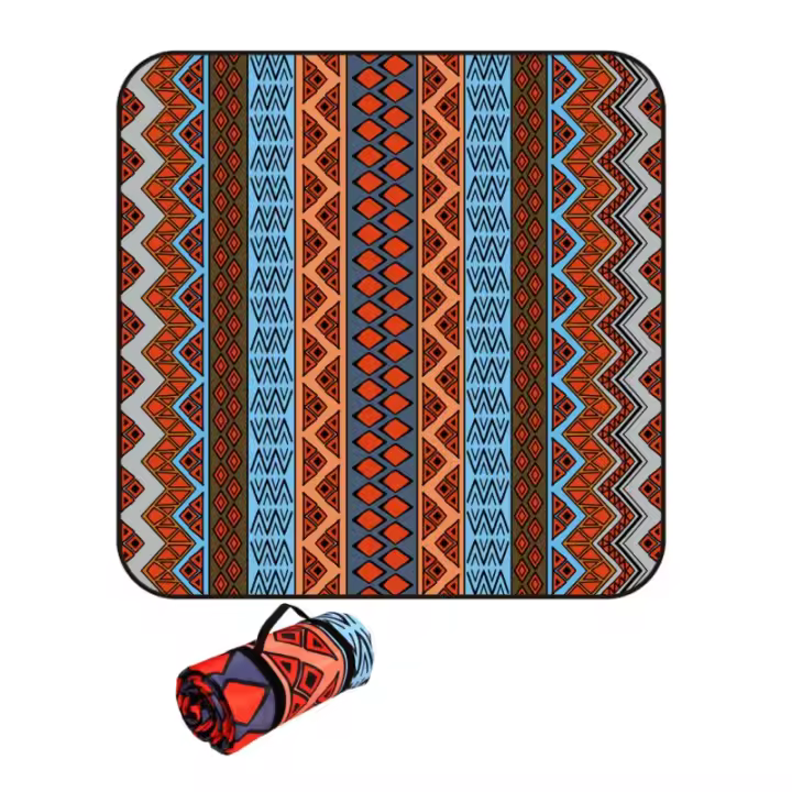 Manta de picnic para exteriores, impermeable, extragrande, esterilla de camping, 4 mm de grosor, 3 capas, embalaje enrollable - 1