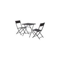 Conjunto de muebles de jardín de ratán, incluye 1 mesa y 2 sillones con cojines, estructura de metal para terraza o patio, color marrón. - details 9