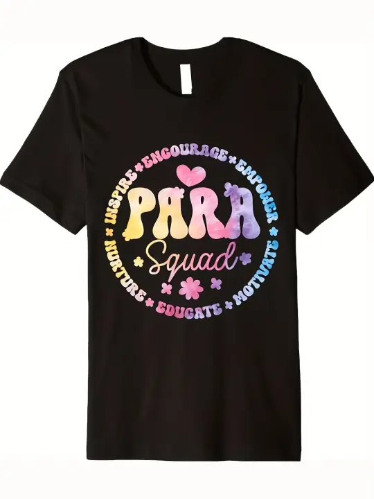 Camiseta Premium para Maestro Paraeducador Cómoda de Algodón con Cuello Redondo y Manga Corta - 1
