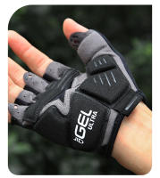 Guantes de medio dedo para bicicleta de montaña, manoplas cortas de GEL, almohadilla de Palma gruesa de 6mm, a prueba de golpes y antideslizante, tela elástica - details 12