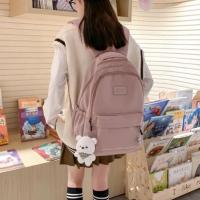 Mochila japonesa grande para estudiantes, sencilla y versátil, material de poliéster unisex, decoración de muñecas - details 13