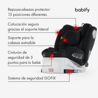 Silla de Coche Isofix para Bebés y Niños Ajustable a 40-150 cm, 360º de Rotación, Seguro y Portátil - details 18
