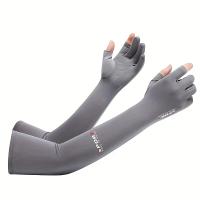 1 pieza de mangas protectoras del sol para hombres y mujeres, adecuadas para ciclismo al aire libre y actividades deportivas como conducir, correr, acampar, caminar y andar en bicicleta. - details 5