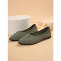 Nuevos Zapatos planos con punta puntiaguda para oficina, barco, Color sólido, tejidos, sin cordones, zapatillas De Ballet informales, mocasines para Mujer, Zapatos De Mujer - details 40