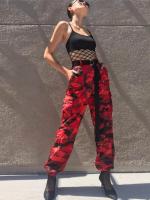 Pantalones de tiro medio para mujer, pantalones Cargo holgados de camuflaje para primavera y otoño, pantalones bombachos cómodos - details 23