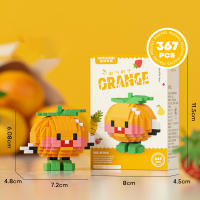 Fruit figurine mini particle trendy play fruit happy food set creative desktop decoration with building blocks - details 8