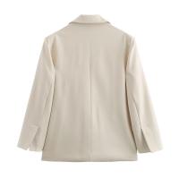 BUNO-2025 otoño nueva ropa de mujer estilo europeo y americano moda versátil casual chaqueta de traje suelta con rayas blancas. - details 2