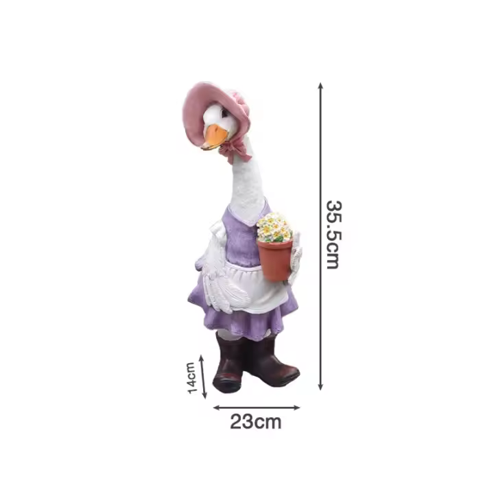 Estatuilla de Pato de Resina Exquisita Adorable Arte Duradero para Jardín Adorno de Granjero - 1