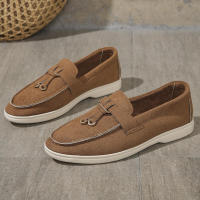Nuevos mocasines planos de ante con punta redonda de talla grande para mujer, zapatos informales sin cordones - details 22