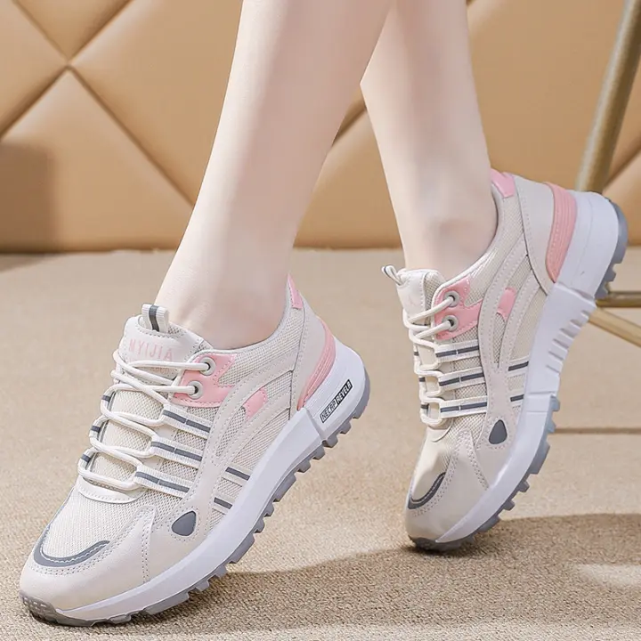 Zapatillas deportivas de suela gruesa para mujer, zapatos informales, transpirables, ligeros y versátiles de tiro alto, novedad - 1