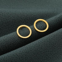 Pendientes Redondos De Acero Inoxidable Para Mujer Color Oro Estilo Geométrico Joyería De Moda Para Fiestas Regalo De Cumpleaños - details 3