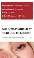 Maquillaje Maxfine Matte Lip Gloss Taza que no muestra resistente al agua y de larga duración - details 1