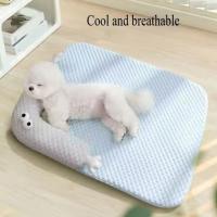 Cama para perro tipo sofá, transpirable, refrescante, antideslizante, suave, lisa, cómoda, extraíble, para verano. - details 4
