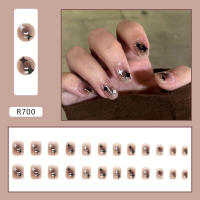 Uñas artificiales de color degradado de estilo francés, textura lisa no granulada, decoración de uñas para mujeres y niñas - details 5