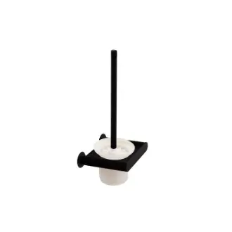 Ramon Soler Escobillero de Pared con Vaso de Cristal para Baño InoxNegro Mate - 1