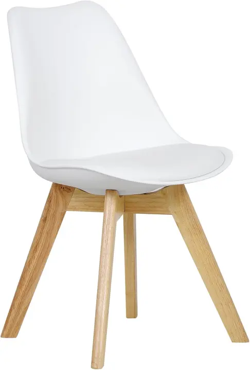 4X Sillas de Comedor Silla Tower Madera Silla de Escritorio Asiento Acolchado en Cuero Sintético y Polipropileno Silla de Cocina Silla Conferencia Gris BH29gr-4 - 1