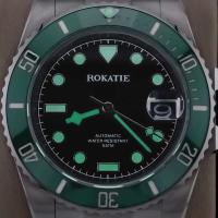 Reloj Automático ROKATIE 40mm NH35 Acero Inoxidable 904L Lujo de Negocios Luminoso Correa de Cuero - details 22