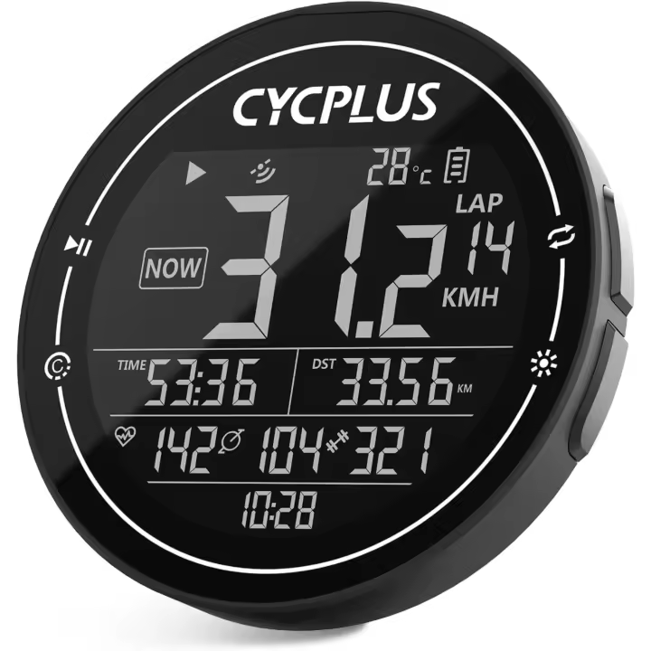 Ordenador de Bicicleta GPS, Ordenador de Bicicleta inalámbrico, Resistente al Agua, IPX6, velocímetro Ant+, Ordenador de Bicicleta inalámbrico,Bluetooth, Compatible con Strava - 1