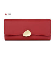 Cartera de cuero simple para mujer, billetera larga de cuero negro, verde y rojo, tarjetero para niñas - details 11