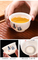 Juego de té de viaje Yangzhi Jade, cuenco flotante de tres talentos, taza Kuaike portátil, regalo, compañero de negocios, regalo de mano - details 21