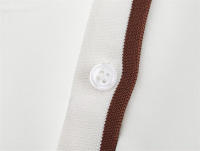 Polo blanco de moda para mujer, minivestido de primavera, vestidos acanalados de manga corta - details 6