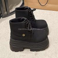 Botas de suela gruesa con logo Dropshipping, zapatos de invierno, tacones altos, botas de mujer - details 7