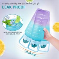 Juego de 3 botellas térmicas, botella de agua, 2 L + 800ml + 300ml sin BPA con pajita para mujeres y hombres - details 4