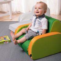 Infantil Convertible en Chaise Longue y Butaca, Sofá, 3 Configuraciones, Silla Cómoda y Ligera, Transformable, Puff Niños a Partir de 12 Meses, Color Rojo, 1 Unidad - details 1