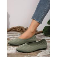 Nuevos Zapatos planos con punta puntiaguda para oficina, barco, Color sólido, tejidos, sin cordones, zapatillas De Ballet informales, mocasines para Mujer, Zapatos De Mujer - details 38