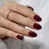 24PCS Uñas Postizas Cuadradas Rojo Tinto Con Inlay De Brillo Plateado Elegancia Exquisita Moda Generosa Para Citas Y Comidas - details 15