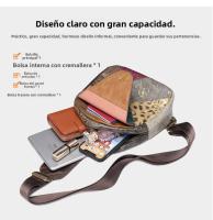 Bolso de pecho de cuero genuino de estilo étnico Niucunzh Bolso cruzado vintage para mujeres con capa superior de cuero de vaca y parches - details 2