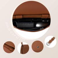 Elegante riñonera marrón para mujer con ribete metálico, bolso de hombro, bolsa para lápiz labial de PU, mochila de lujo de alta gama - details 3